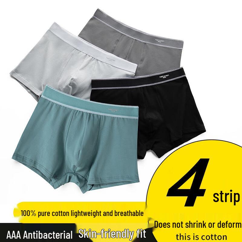 Nanjiren Men's Breathable Boxer Briefs - 4-Pack