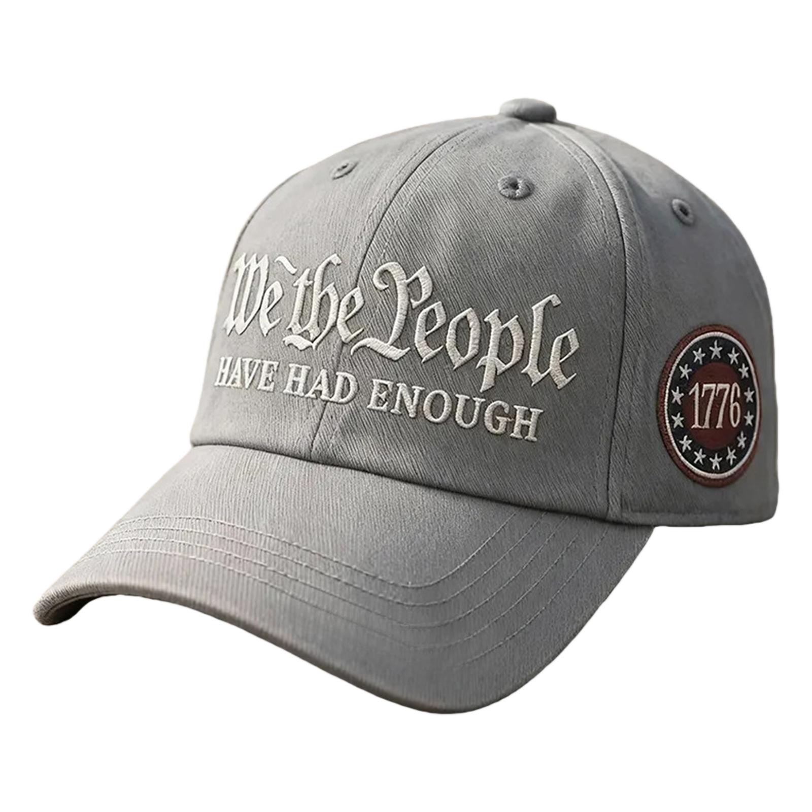 

Vintage Embroidered Baseball Cap with We the People 1776 Lettering Adjustable Fit Unisex Classic Style Hat for Everyday Wear One Size