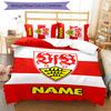 3pcs Custom Name VfB Stuttgart Bedding Set Duvet Cover Closure Includes 1 Duvet Cover & 2 Pillowcases for All Seasons Bedroom Decor