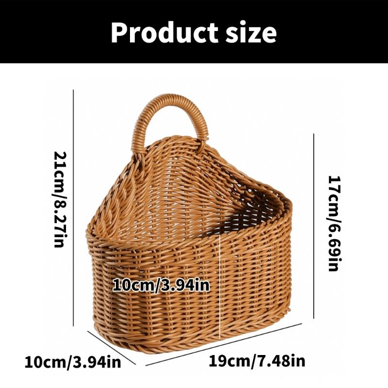 Versatile Hanging Storage Organizers Basket Sturdy PP Weave Wall Mounted Accessory for Home Decoration and Office Use