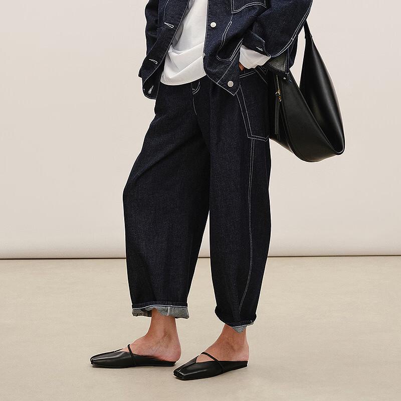 LESS 2026 Spring Cotton Blend Casual Denim Pants