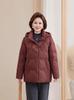 Women's Winter Hooded Down Jacket - Warm, Embroidered, and Stylish for Middle-aged and Elderly