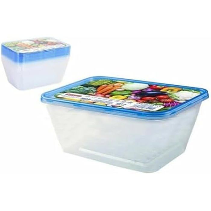 Privilege Lot de 8 boîtes repas rectangulaires 1 l 17,5 x 12 x 7 cm (24 unités)