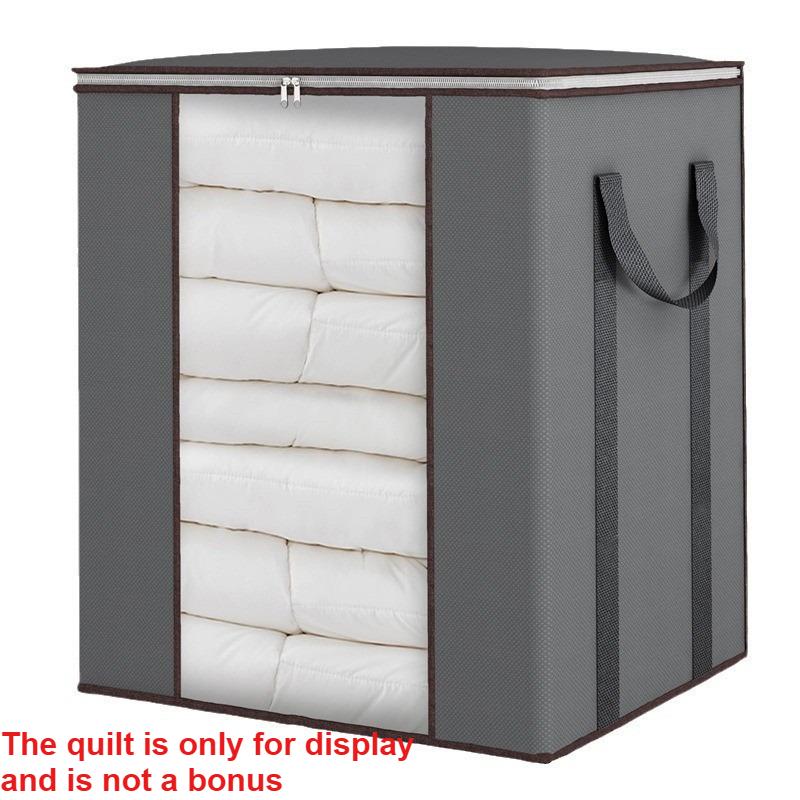 Extra Large Capacity Quilt Storage Bag Foldable Storage Box Dustproof Moistureproof for Clothes Toys Moving Organization 50x40x60CM серый