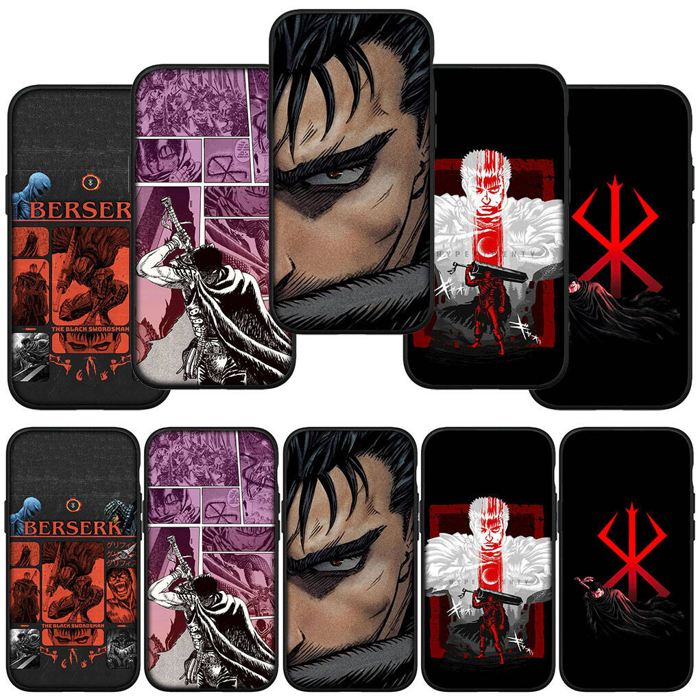 for iPhone 17 16 15 Xiaomi Poco F7 F8 X7 X6 F5 C85 C75 C71 M8 Redmi Note 14 13 12 11 Pro Max 14C 13C 15C A3 A4 Phone Case Anime Berserk Guts Cover