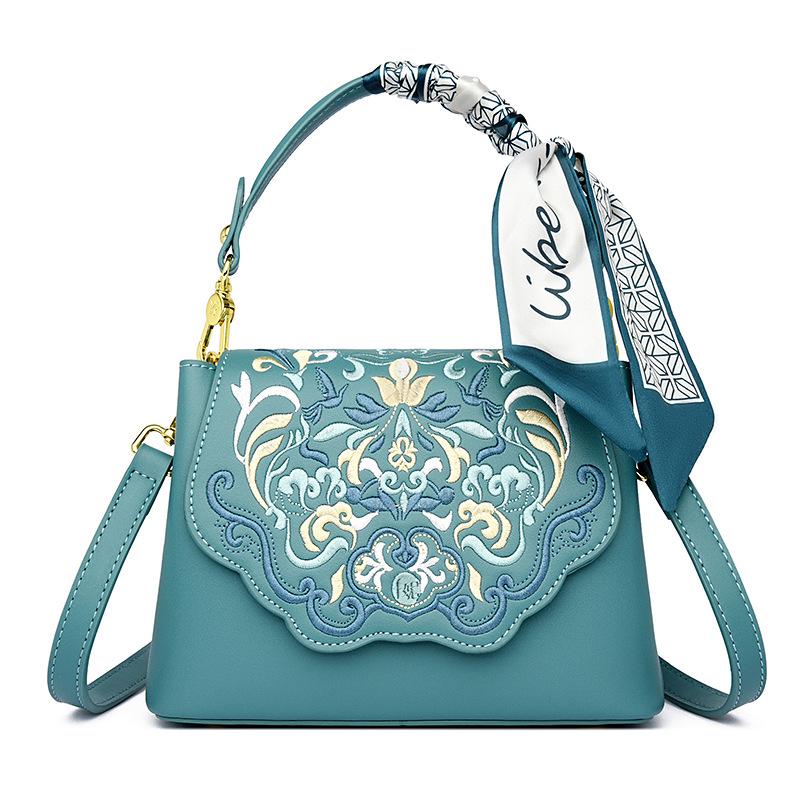 Tasche Crossbody-Tasche, Neue High-End-Damentasche, Modische Retro-Kunst, Schultertasche mit chinesischem Stil Stickerei