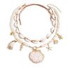 Bohemian shell necklace niche irregular resort style layered starfish imitation pearl collarbone chain