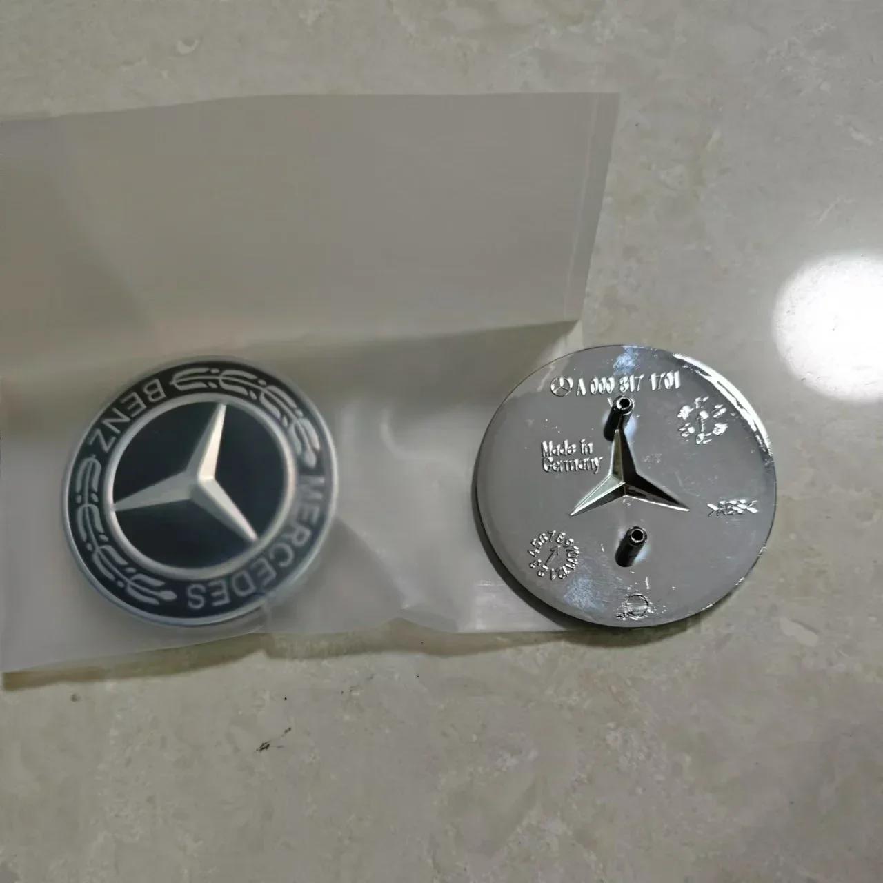 

New For Mercedes Benz For Mercedes benz W212 W213 W205 C238 Silver Black Hood Emblem Badge Genuine A0008171701 57mm