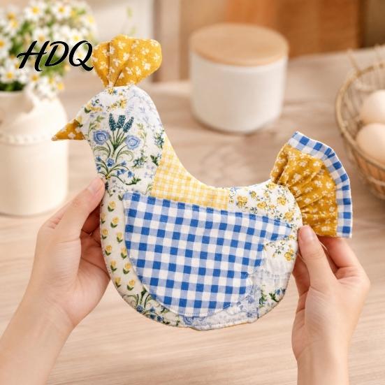 Adult Size Oven Mitt 1 Pc Handmade Quilted Chicken Mitt Heat Resistant Non-slip Glove Pot Holder Rustic Farmhouse Kitchen Gloves for Cooking Baking