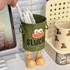 New Big Mouth Pencil Holder DIY Cartoon Pencil Case Round Large Capacity Pen Container Students Stationery
