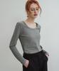 Siyajyu Sitp5119 Scoop Neck Cotton Tension T-Shirt_Melange Gray
