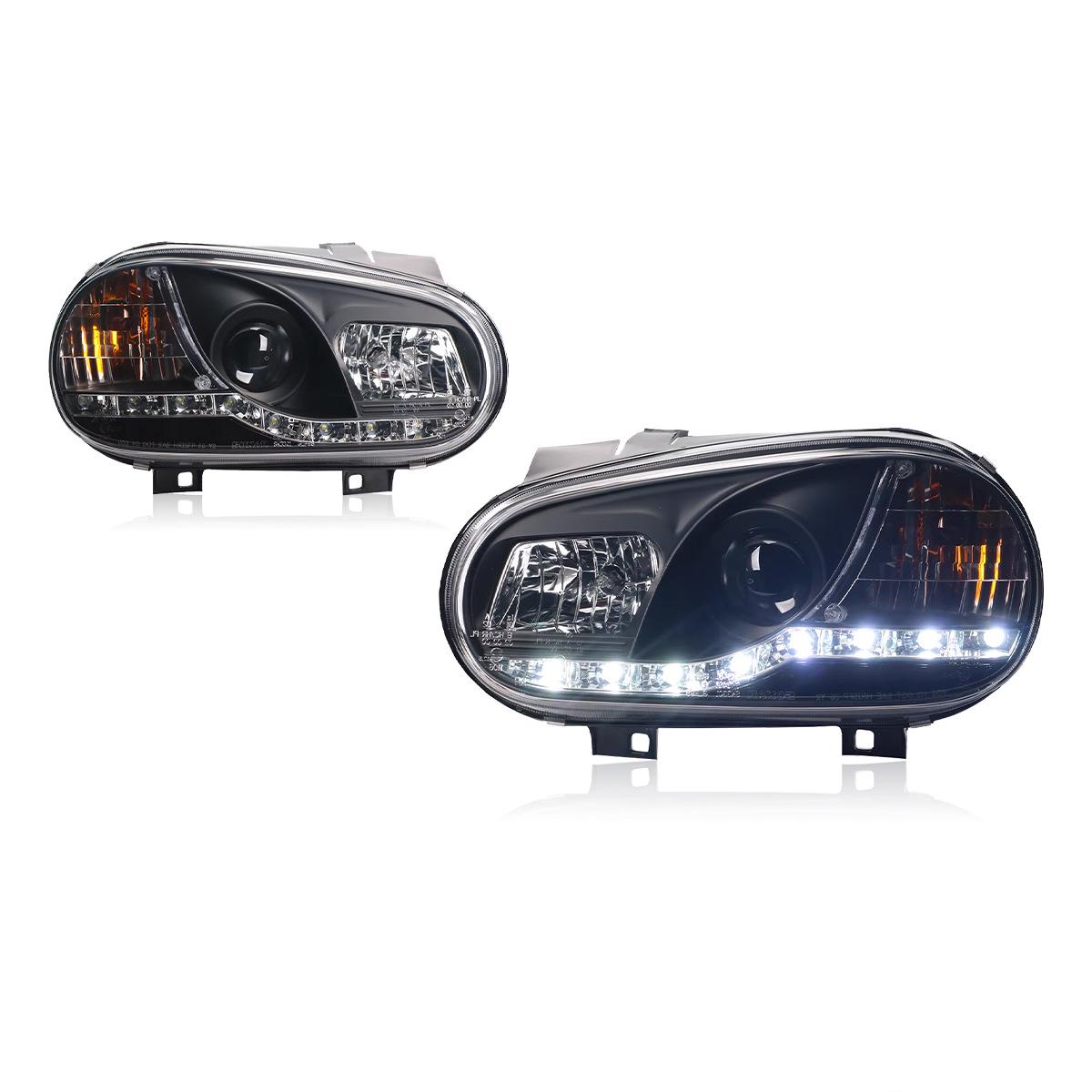 Volkswagen Golf 4 (2004-2008) LED Projector Headlight Assembly with Angel Eyes and Turn Signals