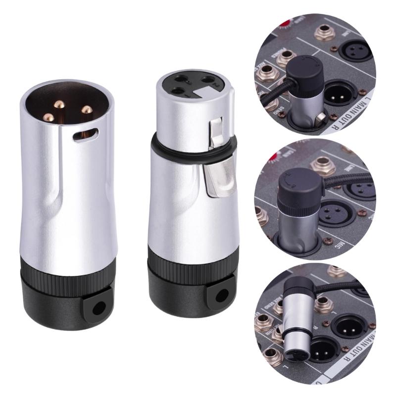 2PCS 3Pin Mic Plugs Male And Female Auditory Connectors Solder Connection For Clear Sound Transmission