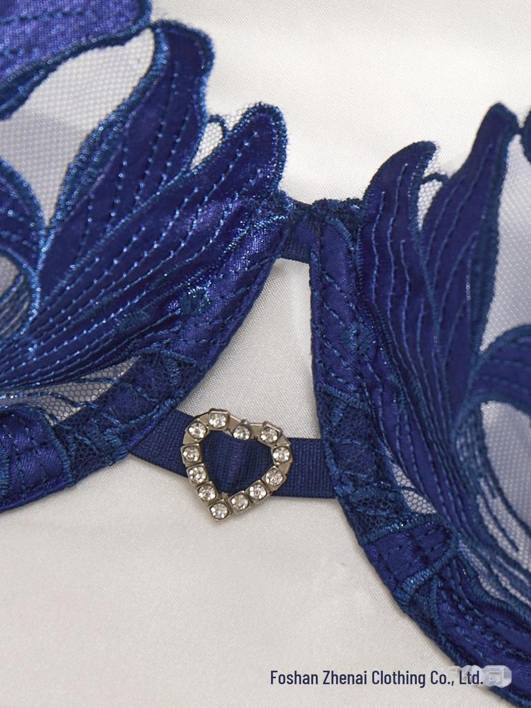 Z Evropské a americké sexy květinově vyšívané průsvitné spodní prádlo velké velikosti