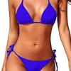 Internet celebrity hit style solid color three-point bikini beach swimsuit