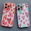 Fashion Lucky Love Heart Evil Eye Print Phone Case for IPhone 16 11 12 13 14 Pro Max Mini 15 14 7 8 Plus SE2 X XR XS Back Covers