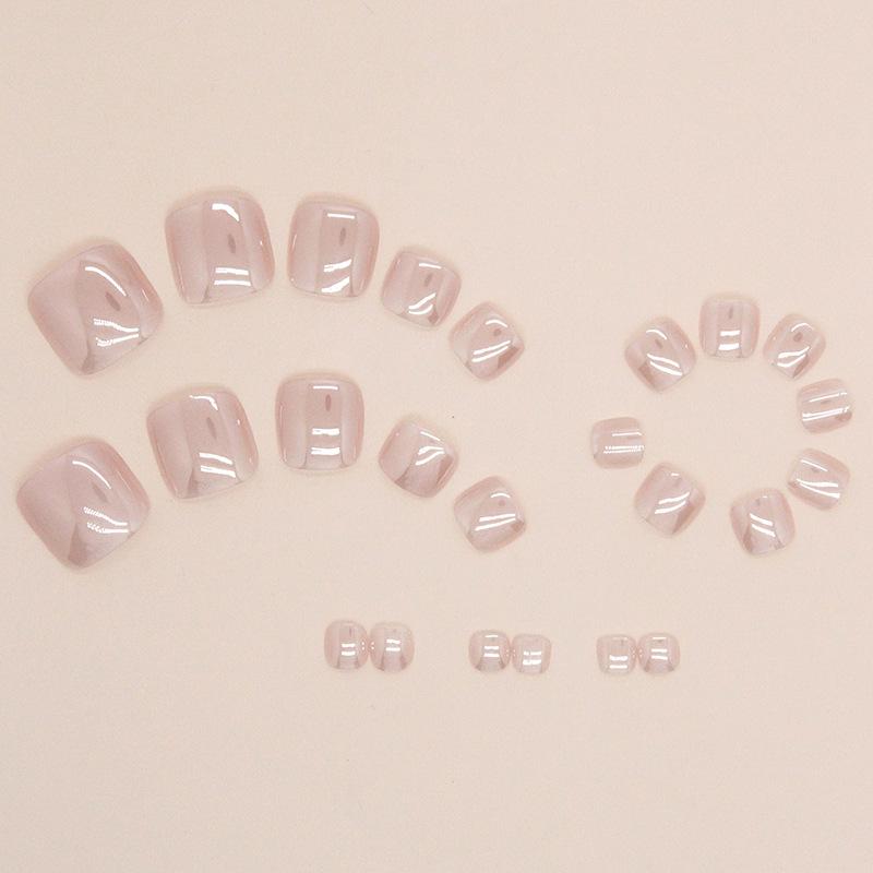 Summer Cool Powder Through Feet False Nails Aurora Electroplating Wearable Nail Tablets Removable Foot Nails