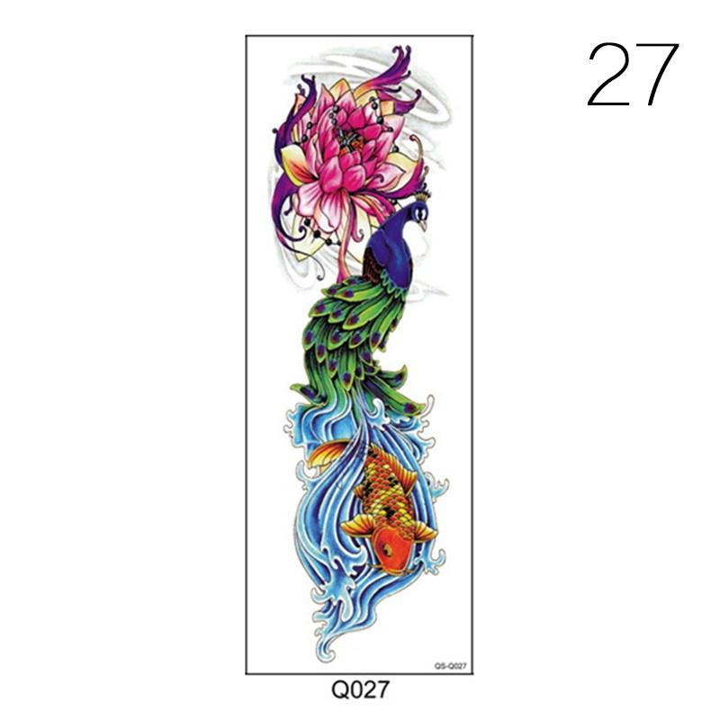 

1 шт. татуировка наклейка полный цветок рука рыба павлин лотос узор временный макияж боди-арт 27
