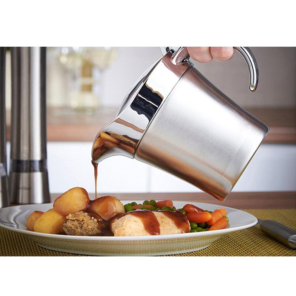 Doppelwandige thermische Edelstahl-Sauciere mit Deckel Serviersoße Edelstahl-Saucenkännchen