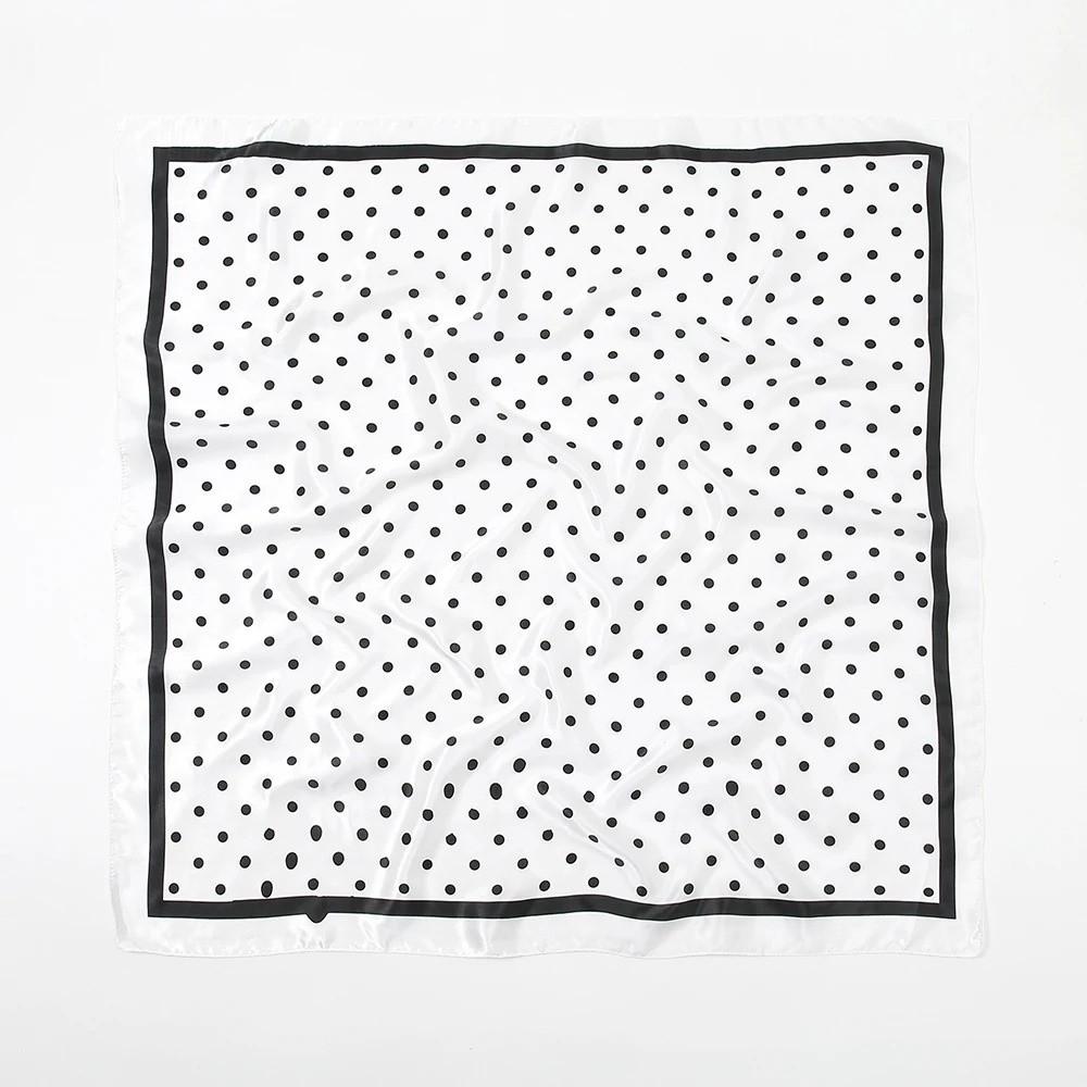 90X90CM Square Scarf Dot Printed Imitation Silk Scarfs New Femme Turban  Bag Accessories