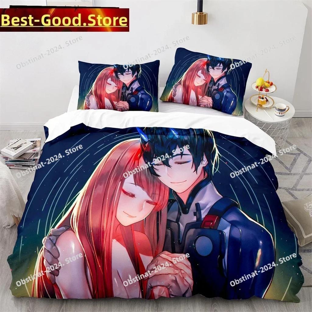 Darling In the Franxx Anime Bedding Set Printed single Comforter Quilt Bed Duvet Cover Pillow Case 3 Pieces Sets Kids Adult Size