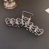 Silver Metal Geometric Shark Hair Clip for Thick Hair