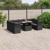 VidaXL Garden Lounge Set with Cushions 10 Pcs, Patio Sofas, Patio Furniture Set, Outdoor Furniture, Black 3270992