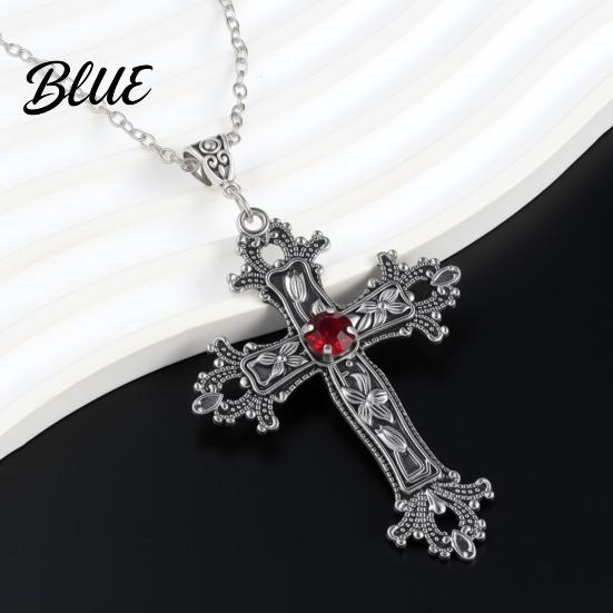Alloy Gothic Necklace Retro Vintage Pendant Engraved Floral Unisex Jewelry