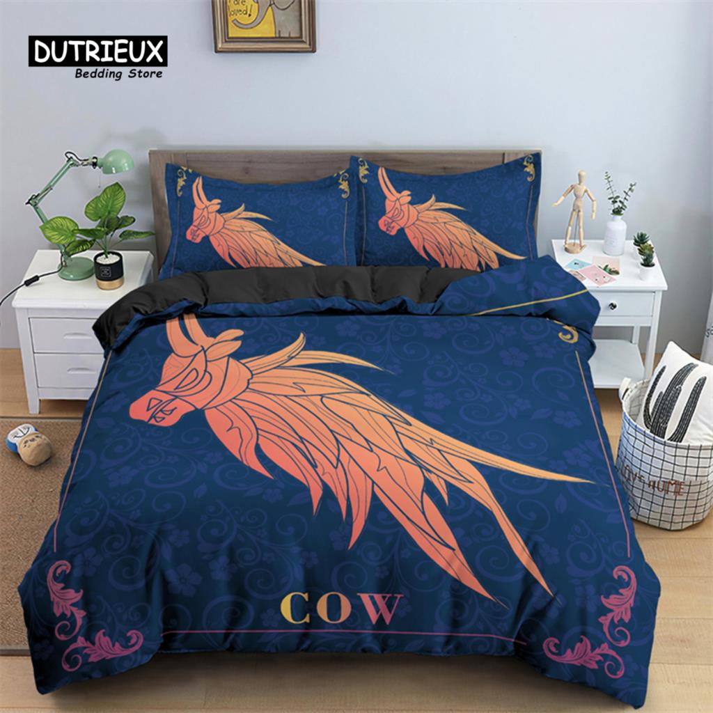 Animal Theme Duvet Cover  3D Shooter Print Bedding Set King Full For Kids Adult Microfiber Horse Comforter Cover With Pillowcase