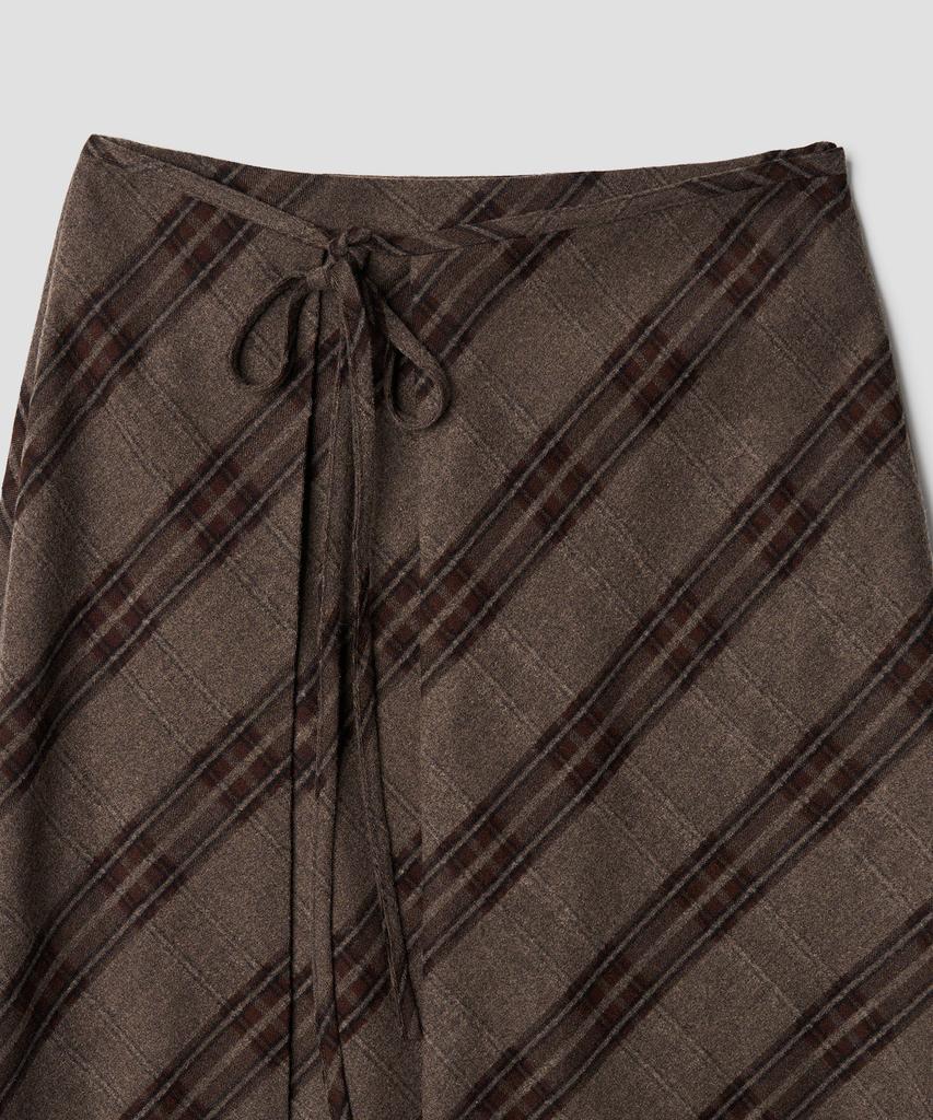 Tudment 70S Classic Check Long Skirt Brown