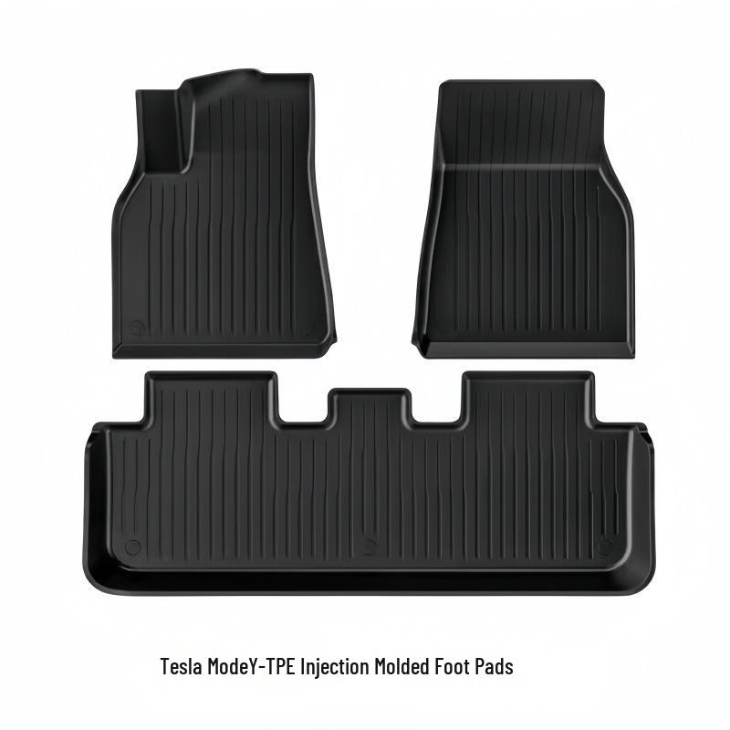 Tesla Model Y TPE Floor and Trunk Mats: Front, Rear, and Accessories for Car Interiors.