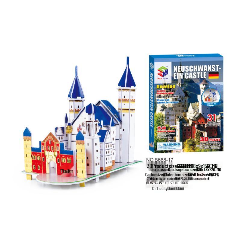 World Landmark 3D Puzzle Kit for Kids - Educational Paper Toy