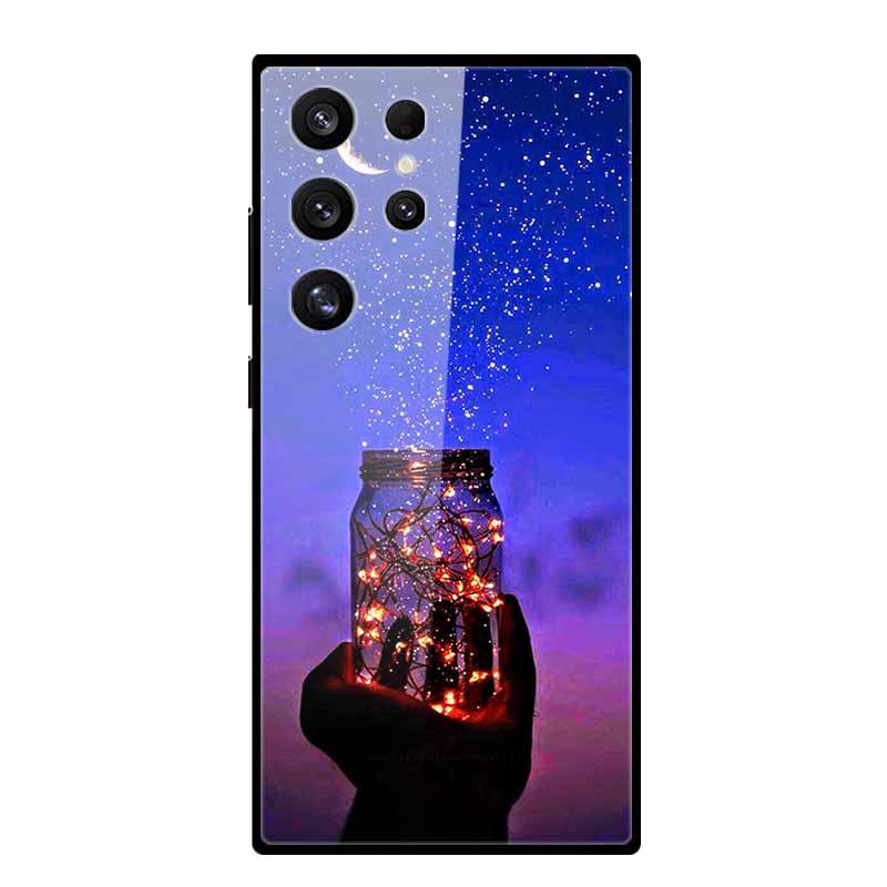 Tempered Glass Case For Samsung S25 Ultra Case Fashion Protect Hard Back Cover for Samusng S24 5G Cover Shockproof Coque S24Plus