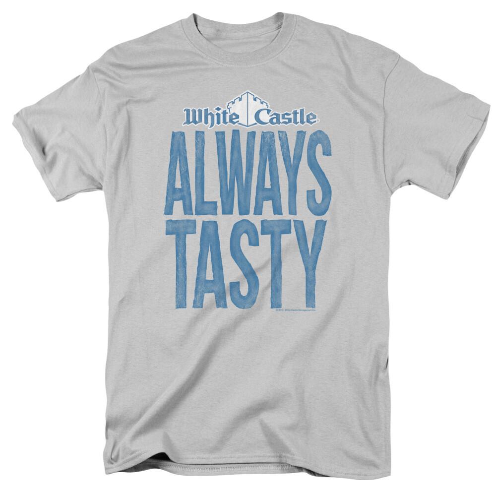 White Castle Always Tasty T Shirt Mens Licensed Hamburger Tee Silver XXXL