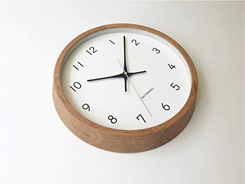 KATOMOKU Muku Uhr 13 Eiche Funkuhr laufender Sekundenzeiger km-104OARC 306mm (Funkuhr)