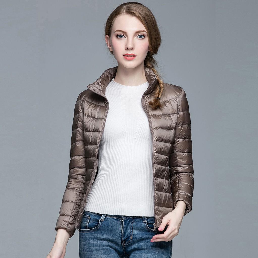 Fashion Women Lightweight Down Jacket Winter Jackets Slim Long Sleeve Overcoat