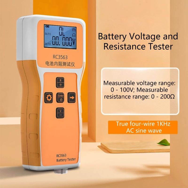 Handheld Battery Tester For Internal Resistance Voltage Measurement With High Precise 3 Digit Display And Portable Design