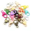 10pcs 26x19mm Gold Silver Plated Colorful Heart Jewelry Findings,Lobster Clasp Hooks for Necklace Bracelet Chain DIY Making
