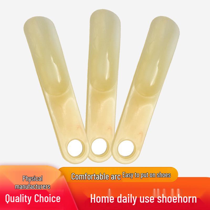 Compact Plastic Shoe Horn - Travel-Friendly Imitation Cow Horn
