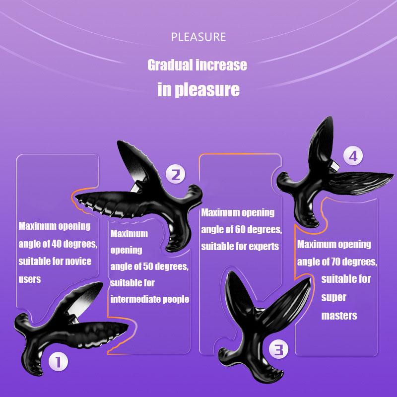 10 Frequency Vibration 4 Sizes Silicone Anchor Flared Expanding Butt Plug, Ass Expander Stimulator for Men, Women or Couples
