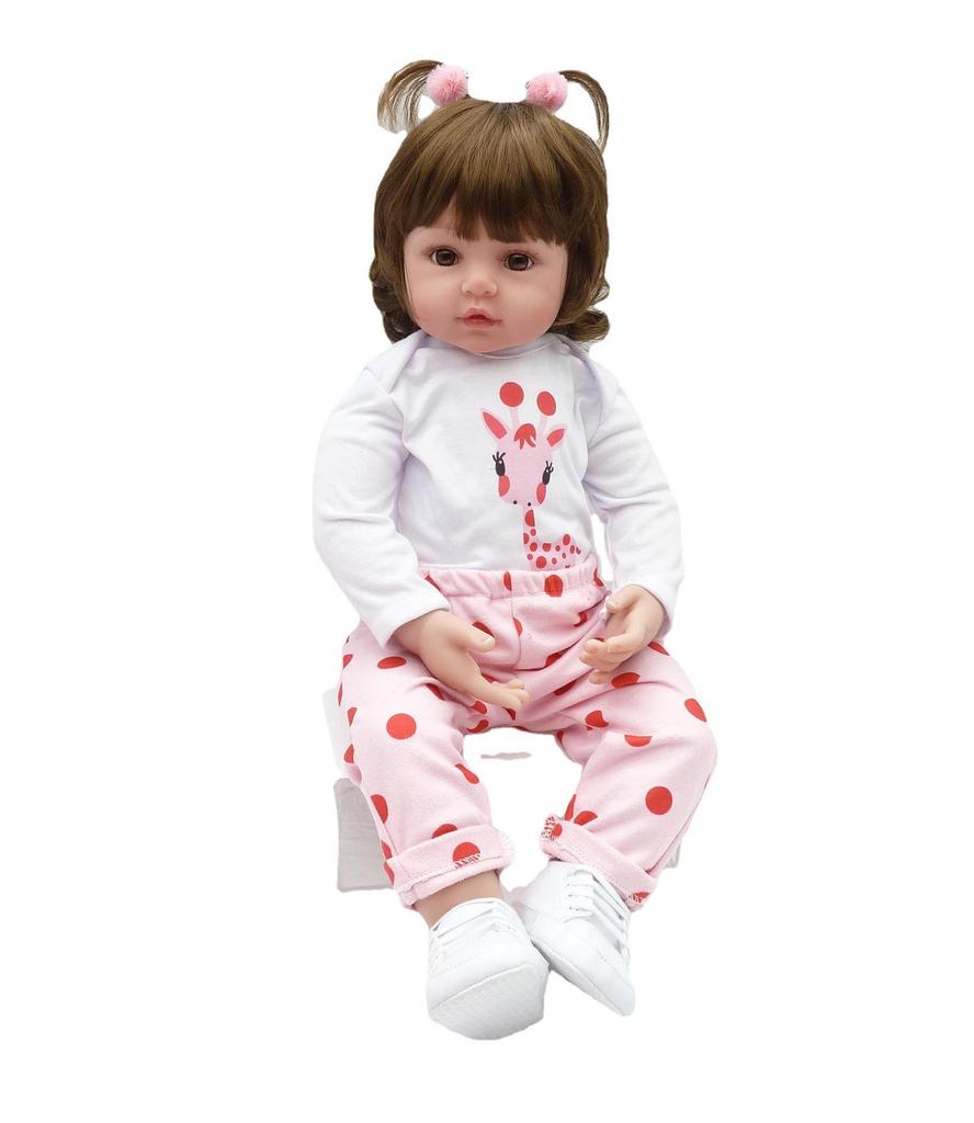 48cm Cloth Body Fawn Short Curly Hair Reborn Doll Toy