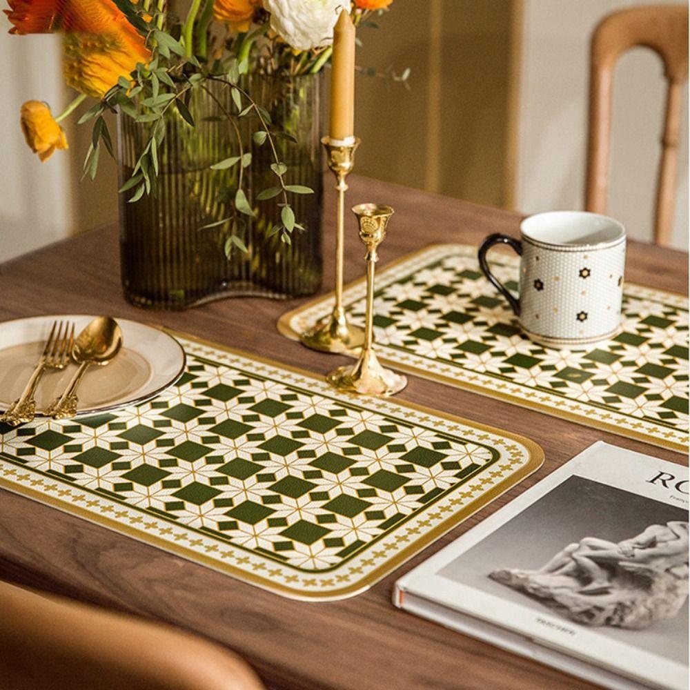 Leder Haushalt Hitzebeständig Wasserdicht Rutschfest Schüsseluntersetzer Tischmatte Platzset Kaffeetassenuntersetzer