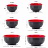 Japanese Style Melamine Bowls Black Red Salad Bowls New Food Containers  Tableware