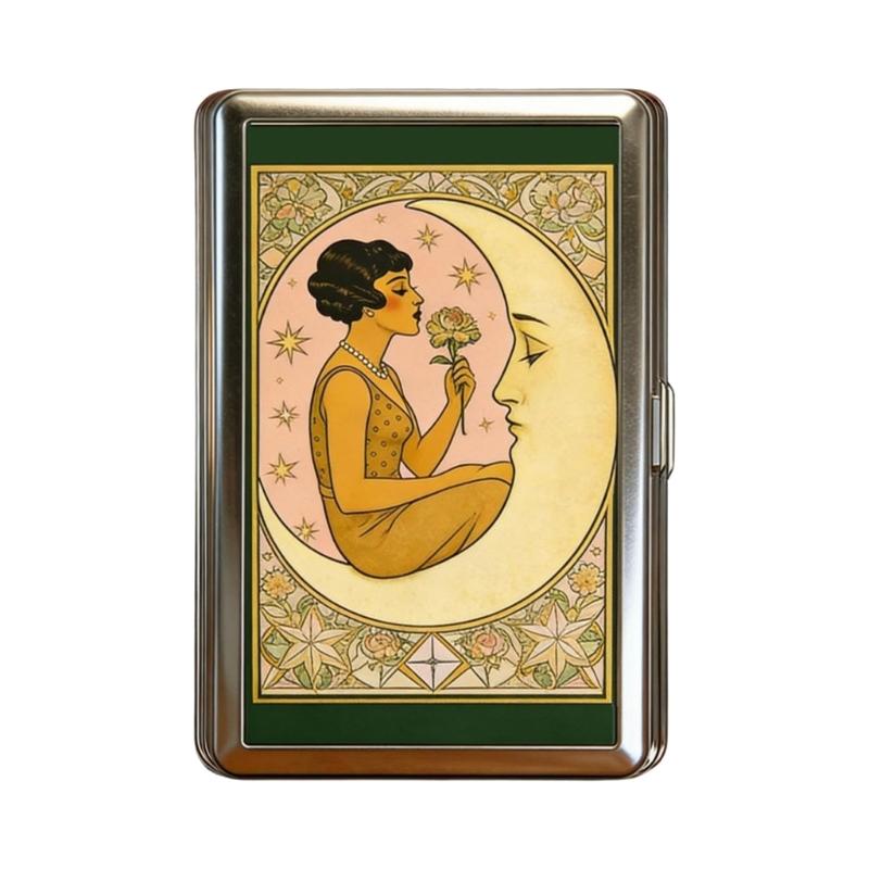 Portable Artistic Card Wallet Sturdy Metal Credit Card Organizers Traditional Art Storage Case Ideal For Travel And Gifts