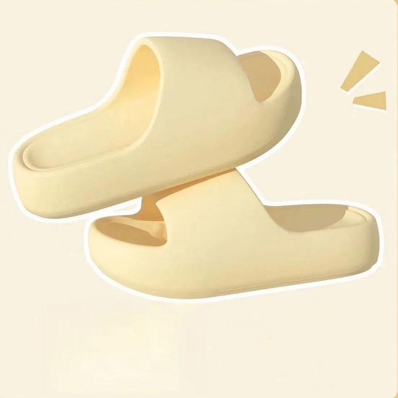 

Женские мягкие тапочки, домашние минималистичные повседневные домашние тапочки на высоком каблуке, нескользящие и легкие летние парные тапочки 44/45 бежевый