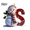 Handmade Gift Tags for Friends 2D Snowman Christmas Ornaments, Personalized Letter Ornaments Tree, Initial Pendant Ornament, Ornament DIY Hanging Xmas