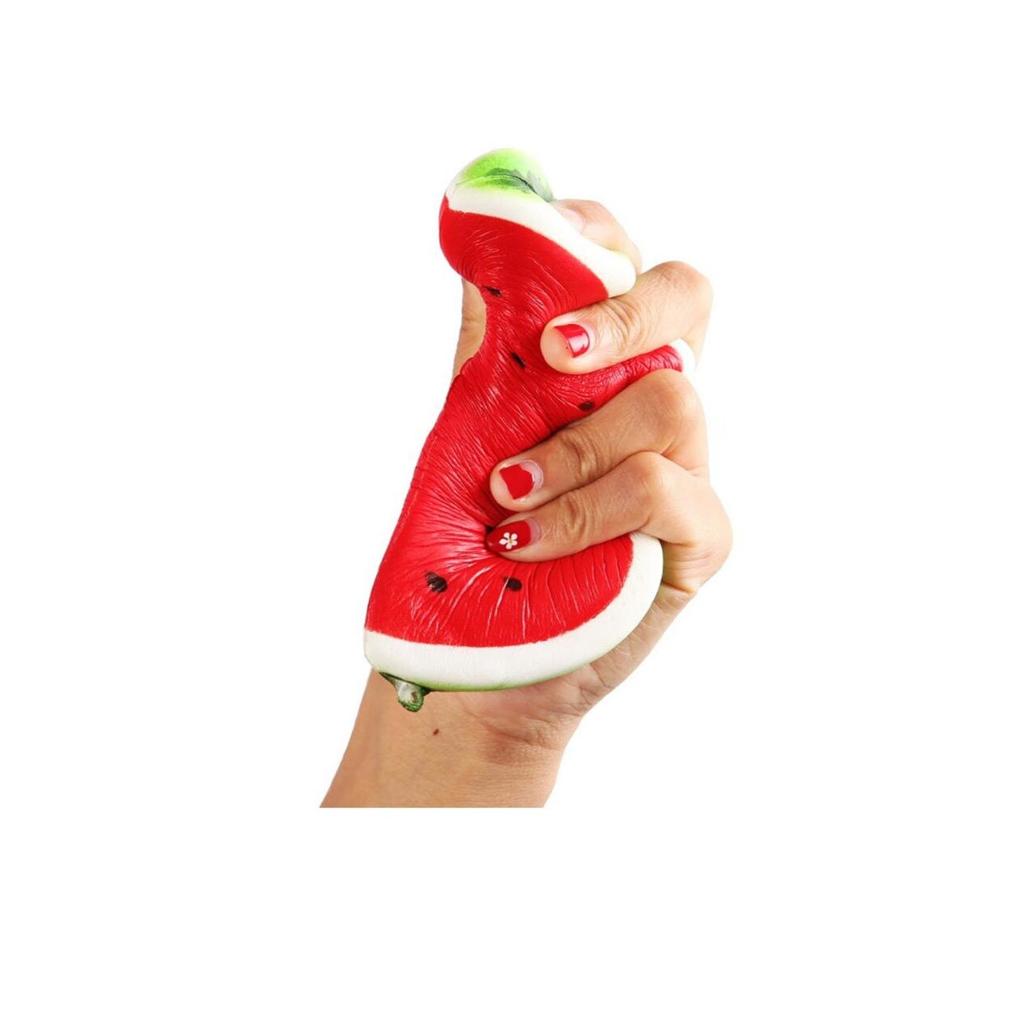 Slow Rising Squishy Toy Watermelon Shape Sensory Stress Relief Multicolor 5x12.5 Cm for Kids and Adults