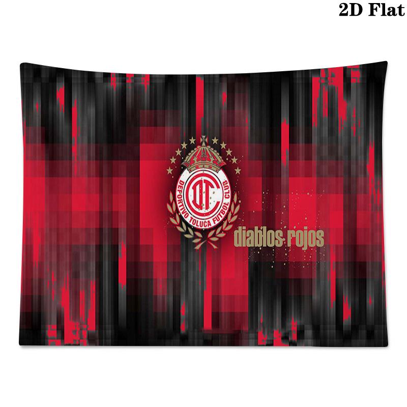 Deportivo Toluca FC Logo Wall Tapestry Aesthetic Wall Hanging Printed Fabric Blanket Decorative Tapestries for Bedroom Living Room Home Decor