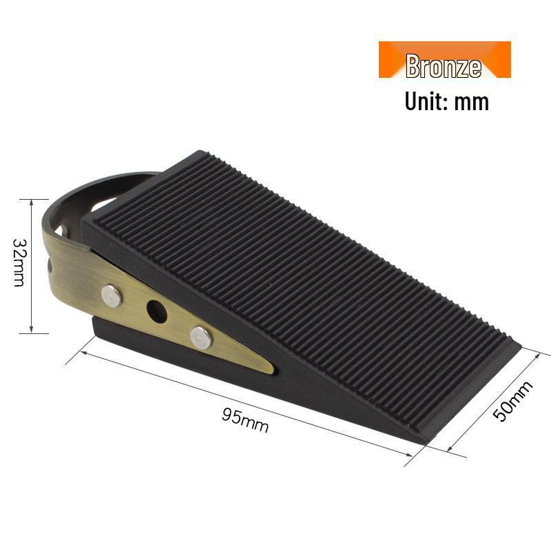 Non-slip Rubber Wood and Stainless Steel Door Stopper for Glass and Thick Doors