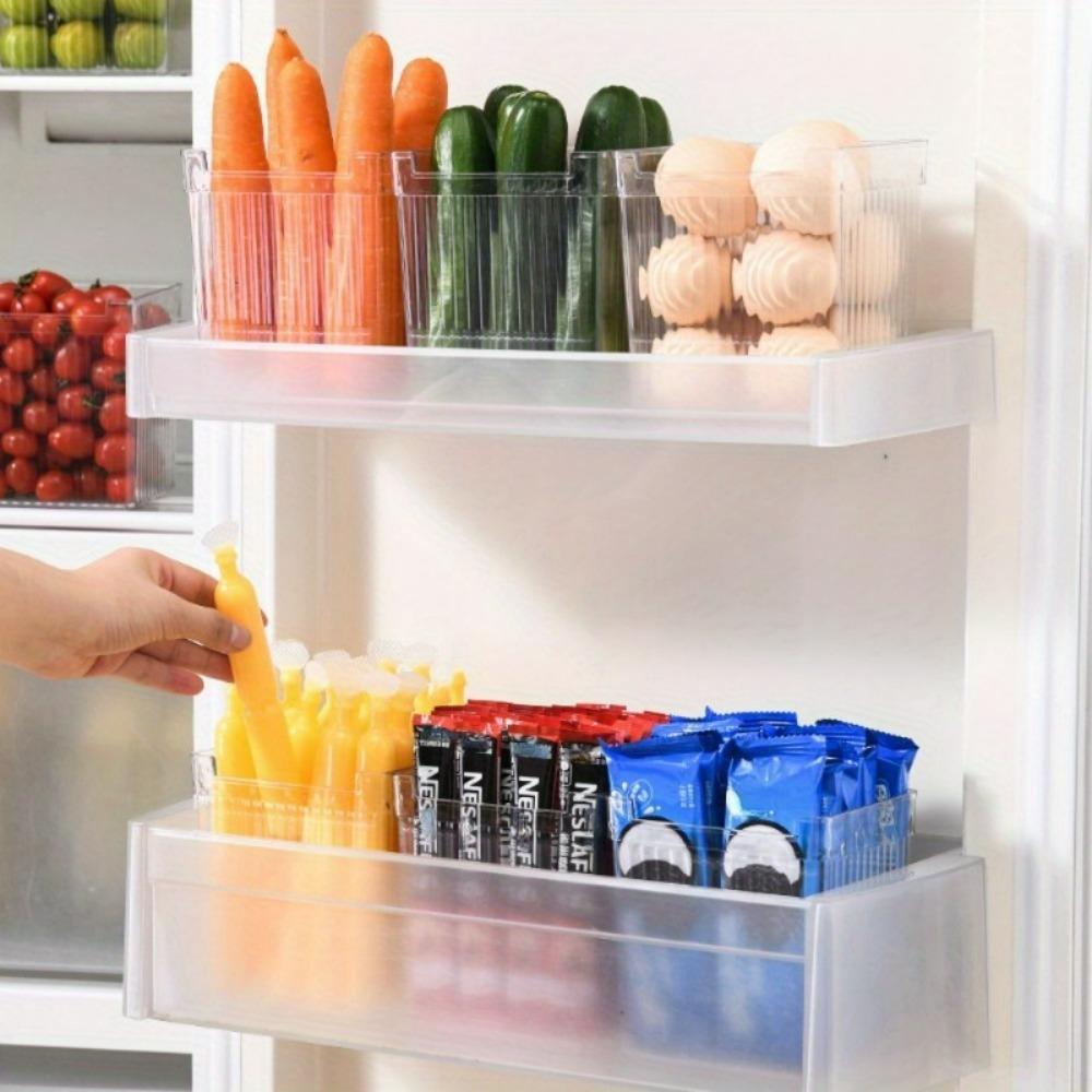Refrigerator Side Door Organizer, Portable Transparent Food Storage Box for Fruit, Vegetable, Kitchen Organizers Accessories